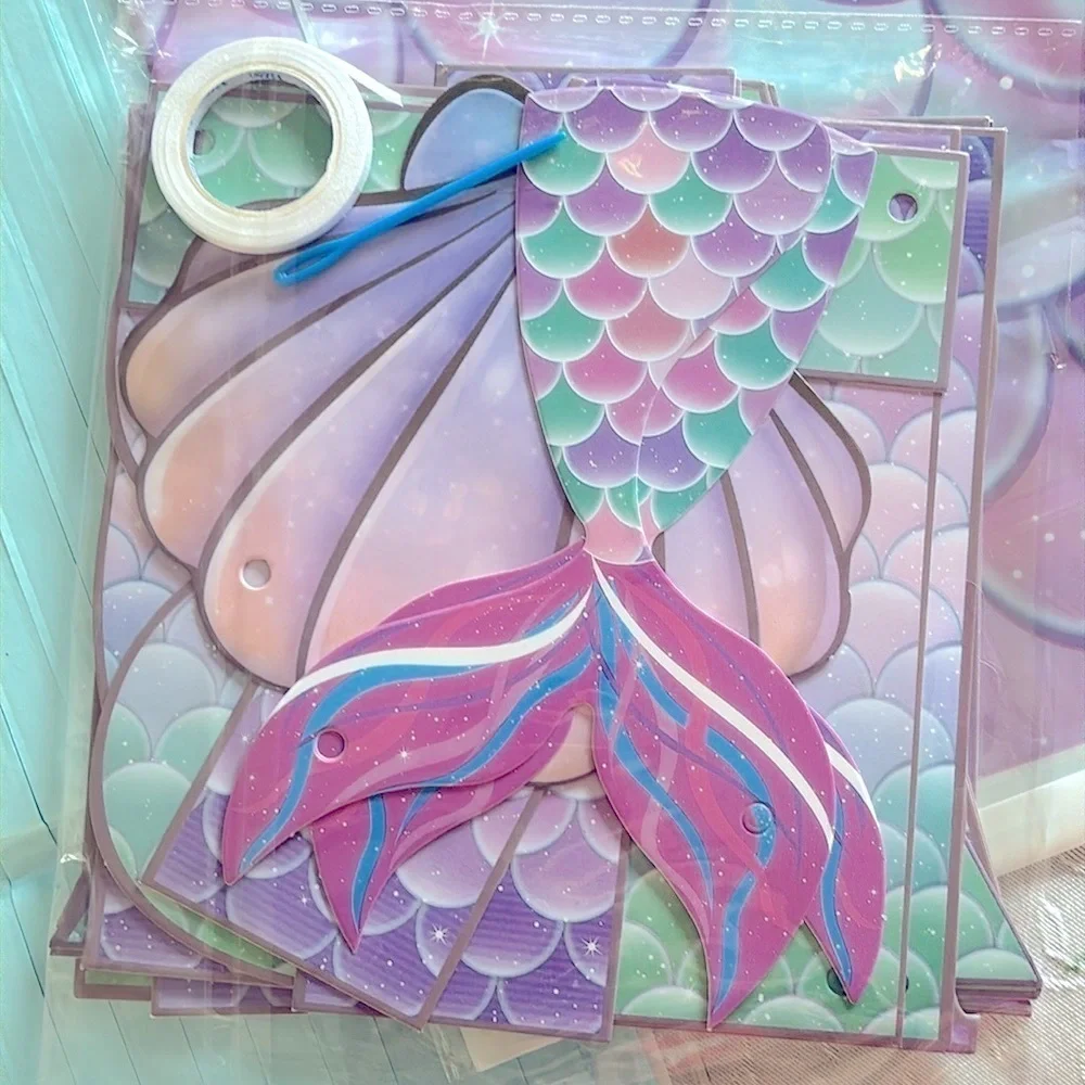 Brand New Mermaid Birthday Party Decorations Balloons Banner Tablecloth Toppers